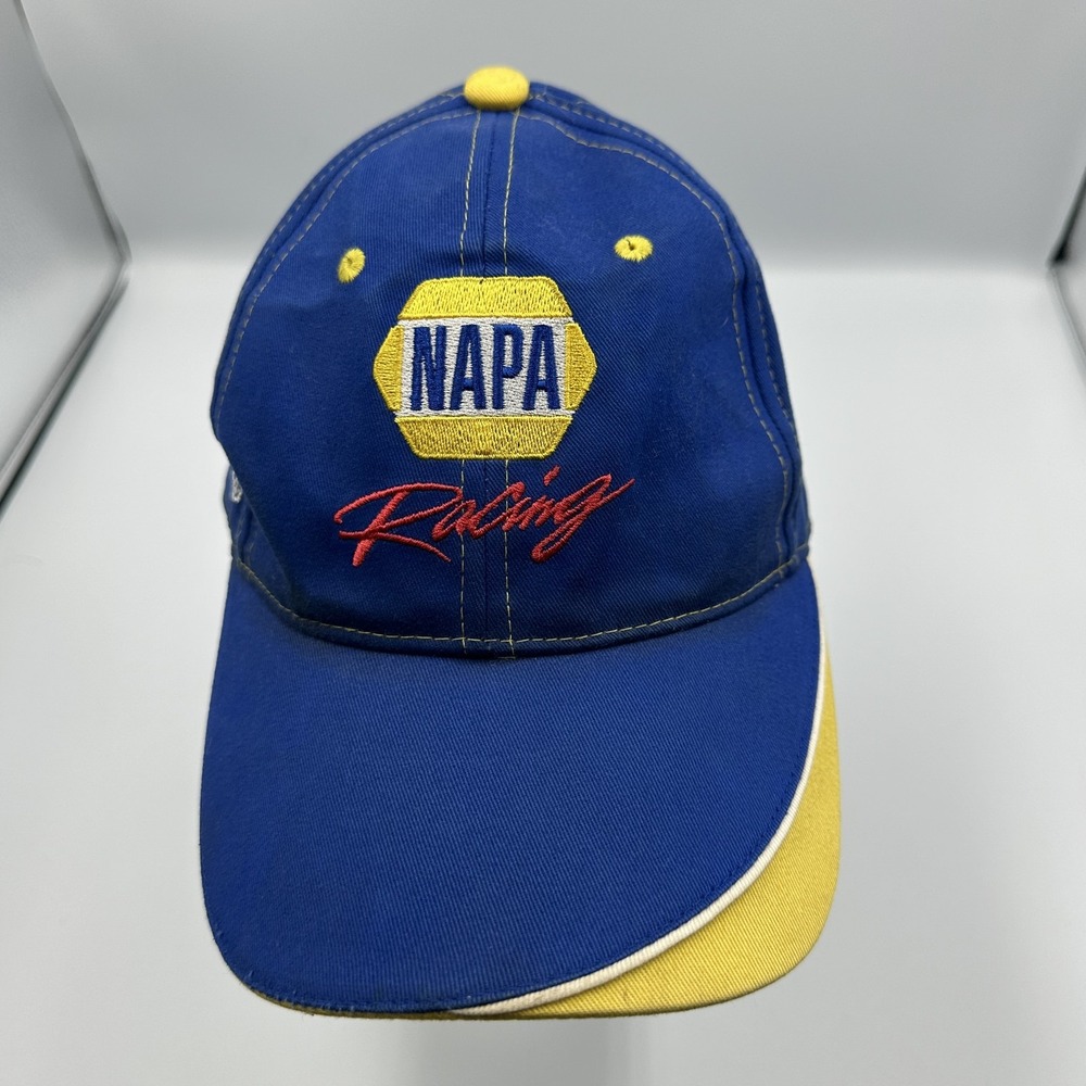 NAPA Racing Hat Cap Strap Back One Size Blue‎ Yellow NASCAR Auto Racing Mens